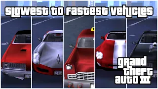 Slowest To Fastest 🚗🚓🚕🚙🚌🚑🚒🚚 (All Vehicles) | Grand Theft Auto III