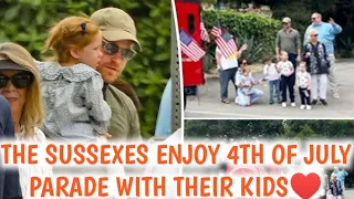 THE SUSSEXES WERE SPOTTED ON A FOURTH OF JULY PARADE WITH THEIR TWO ADORABLE CHILDREN♥️