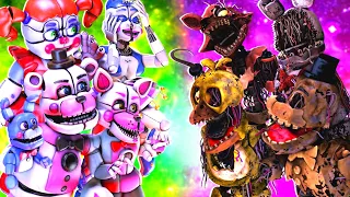 Five Nights at Freddy's VS Sister Location FIGHT MOVIE