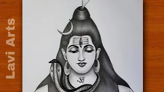 How to draw lord shiva face easy ( step by step) | Mahadev drawing easy | Shivratri drawing | Shiva