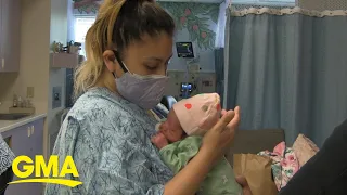 NICU baby goes home 2 months after emergency C-section due to mom's severe COVID-19 | GMA