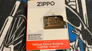 Zippo Yellow Flame Butane Insert Unboxing and Review!