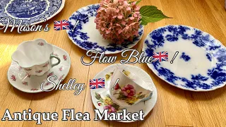 Antique plates & teacups hunting at HUGE antique market / Shelley / Flow Blue