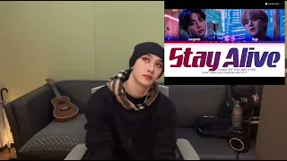 Chan (Stray Kids) reacting to Stay Alive by Jungkook (prod. SUGA) of BTS