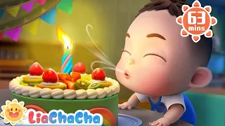 Let Me Blow Out the Candle! 🎂| Happy Birthday Song | Song Compilation + LiaChaCha Nursery Rhymes