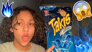 TRYING BLUE TAKIS FOR THE FIRST TIME! 😱