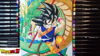 "Draw Kid Goku and Shenron: Mastering Dragon Ball Art!"