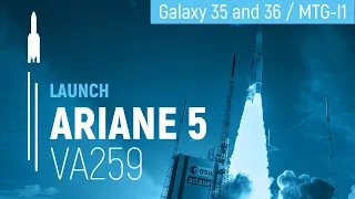 Flight VA259 – State-of-the-art | Galaxy 35 and 36 / MTG-I1 | Ariane 5 Launch | Arianespace