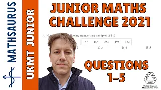 Junior Maths Challenge 2021 Questions 1,2,3,4 and 5