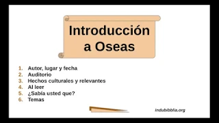 Introducción a Oseas