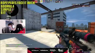 ropz gave his all to win this match but.. | ropz plays faceit with s1mple, b1t, boombl4