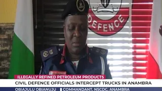 NSCDC Officials intercept truck of illegally refined oil in Anambra