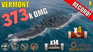 Battleship Vermont 4 Kills & 373k Damage | World of Warships Gameplay