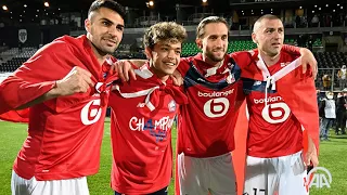 Lille players celebrate French Ligue 1 championship for first time since 2011 as they earn 4th title