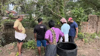 അമ്പലക്കുളം വറ്റിച്ചു, മീൻപിടുത്തക്കാർ ജീവനുംകൊണ്ട് ഓടി 😳 Fishing mission failed