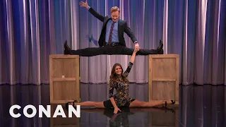 Nina Dobrev & Conan Do The Splits Together | CONAN on TBS