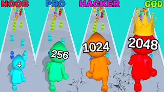 NOOB VS PRO VS HACKER VS GOD in 2048 Run All levels |@playgame24dia56