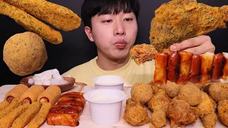 Yellow BHC Fried Chicken Cheese Ball Cheese Stick MUKBANG ASMR