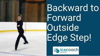 Important Skill - How to Push to Forwards from a Backward Outside Edge! Figure Skating Lesson.