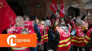 Retraites: action de la CGT devant les Galeries Lafayette (24 mai 2023, Paris, France) [4K]