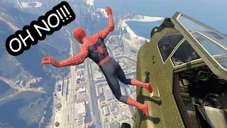 GTA 5 Impressive Ragdolls #76 - When The Parachute Wont Open (Spiderman)