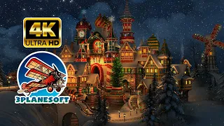 SANTA'S CASTLE 4K 60 FPS: 1 Hour Christmas Screensaver with Music