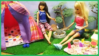 Barbie Doll Camping Tent - Funny Story in the Forest for Kids