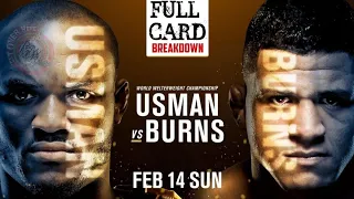 UFC258 Usman vs Burns full fight card breakdown with picks and predictions