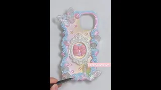 🔮Rainbow baroque style phone case #decoden #diy #foryou #fpy #handmade #youtube #love #disney