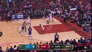 NBA, playoff 2019, Raptors vs. Warriors, Round 4, Game 2, Move 5, Klay Thompson, double dribble