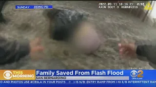 Caught on video: Officers save family from flash flood in San Bernardino