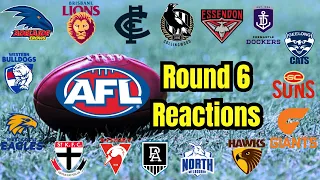 Every AFL club's reaction to their Round 6 matches
