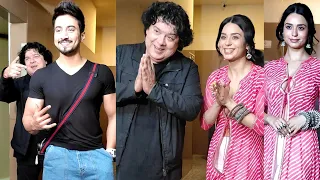 Sajid Khan , Soundarya Sharma , Faisal Shaikh Arrives In Heavy Rain 🌧️☔ At #jawan Screening In PVR