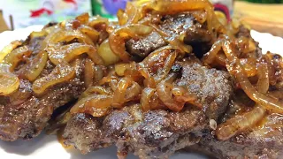 Можно ЕСТЬ ГУБАМИ! Теперь ПЕЧЕНЬ ГОВЯЖЬЮ ГОТОВЛЮ ТОЛЬКО ТАК 💯  Вкусный Рецепт Печень Говяжья Жареная