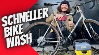 Gravelbike putzen ohne Schlauch (mit Mini Kärcher)