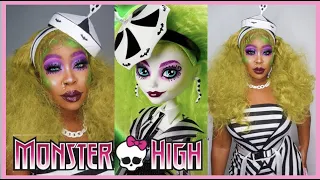 Monster High Beetlejuice Doll Makeup Tutorial | Halloween Series 2021