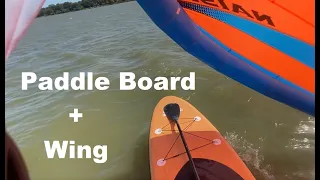 Paddle board wingsurfing on White Rock lake - SUP + Wing fun