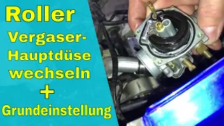 [TUTORIAL] Roller Hauptdüse vom Vergaser zum Abstimmen wechseln + Grundeinstellung Vergaser