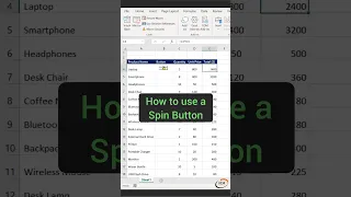 How to use the spin button in Excel #shorts #viral #youtubeshorts