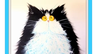Рисуем кота гуашью, по мотивам Kim Haskins
