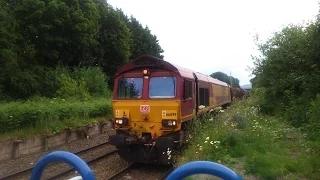 Half an Hour at (120) - Buckley Railway Station 1.7.2015 - Class 66 158 - Mold Chester