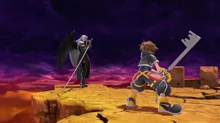 The Kingdom Hearts 2 Sephiroth cutscene and battle but in Smash