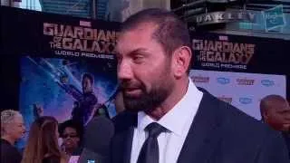 Dave Bautista Talks Drax at Marvel's Guardians of the Galaxy Red Carpet Premiere