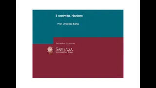 Lezioni di diritto privato. F 01 Il contratto.  Nozione