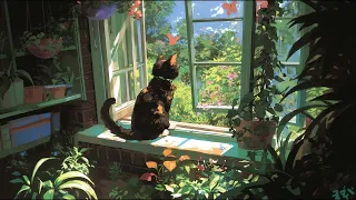 Lofi With My Cat || Cat & Fresh Green Room 😸🌱 Chill beats to relax/sleep to 🎶💟Stress relief music