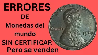 1974 Lincoln cent  con error, Monedas del mundo con ERRORES sin certificar .