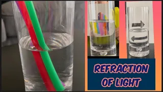 #science Light Refraction || Flipping Arrow || Magic Breaking Pencil and Straw Experiment