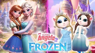 My talking angela 2 Frozen Elsa and Anna cosplay