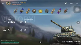 WoT Blitz Konstrukta T-34/100 3.8k dmg 3 kills | ace gameplay