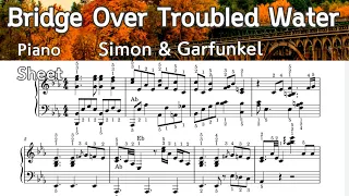 Bridge over Troubled Water / Piano Sheet Music -/ Simon & Garfunkel /by SangHeart Play